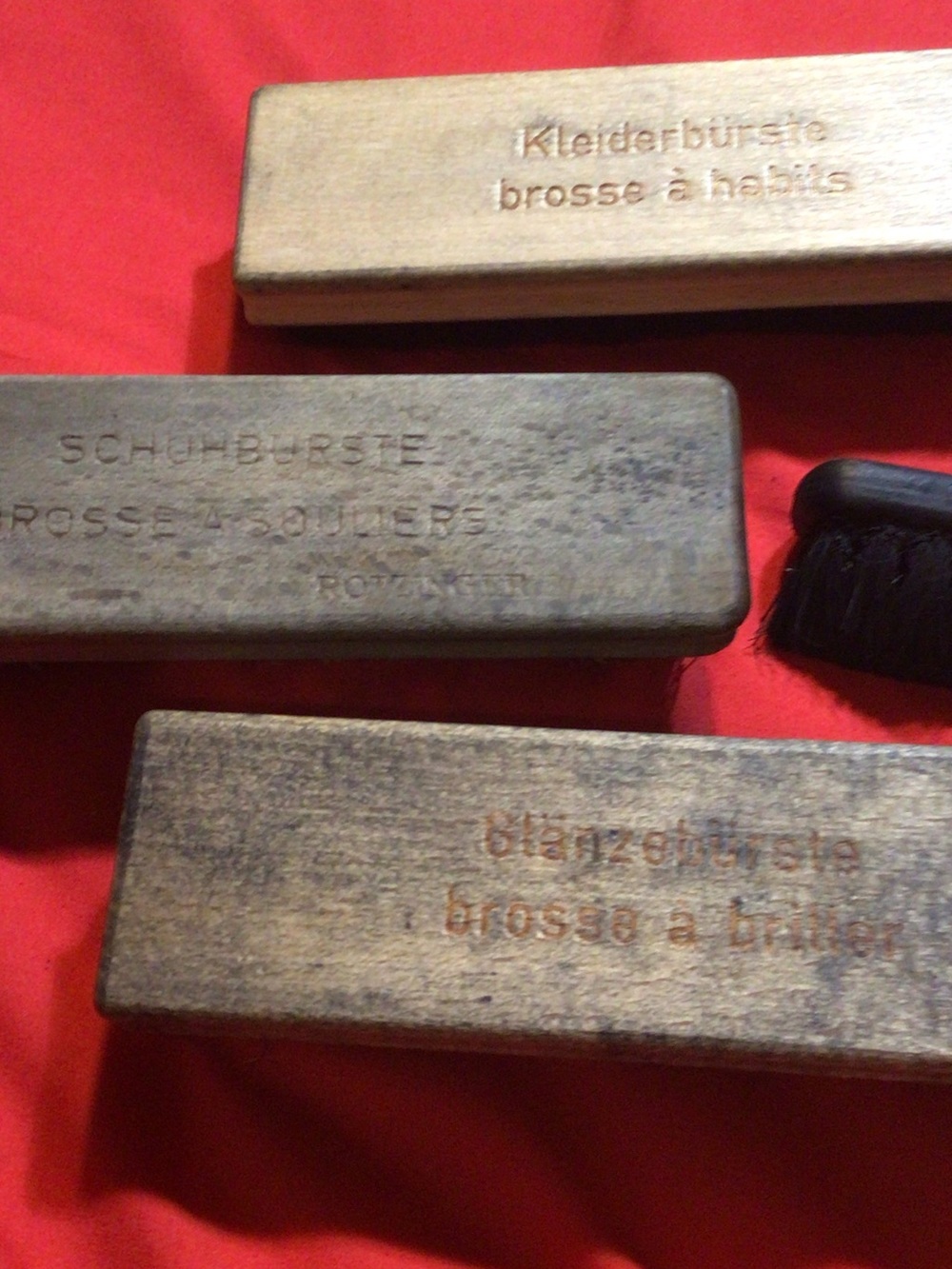 Vintage Shoe Shine Brushes Lot of Five Schuhburste & Kleiderburste